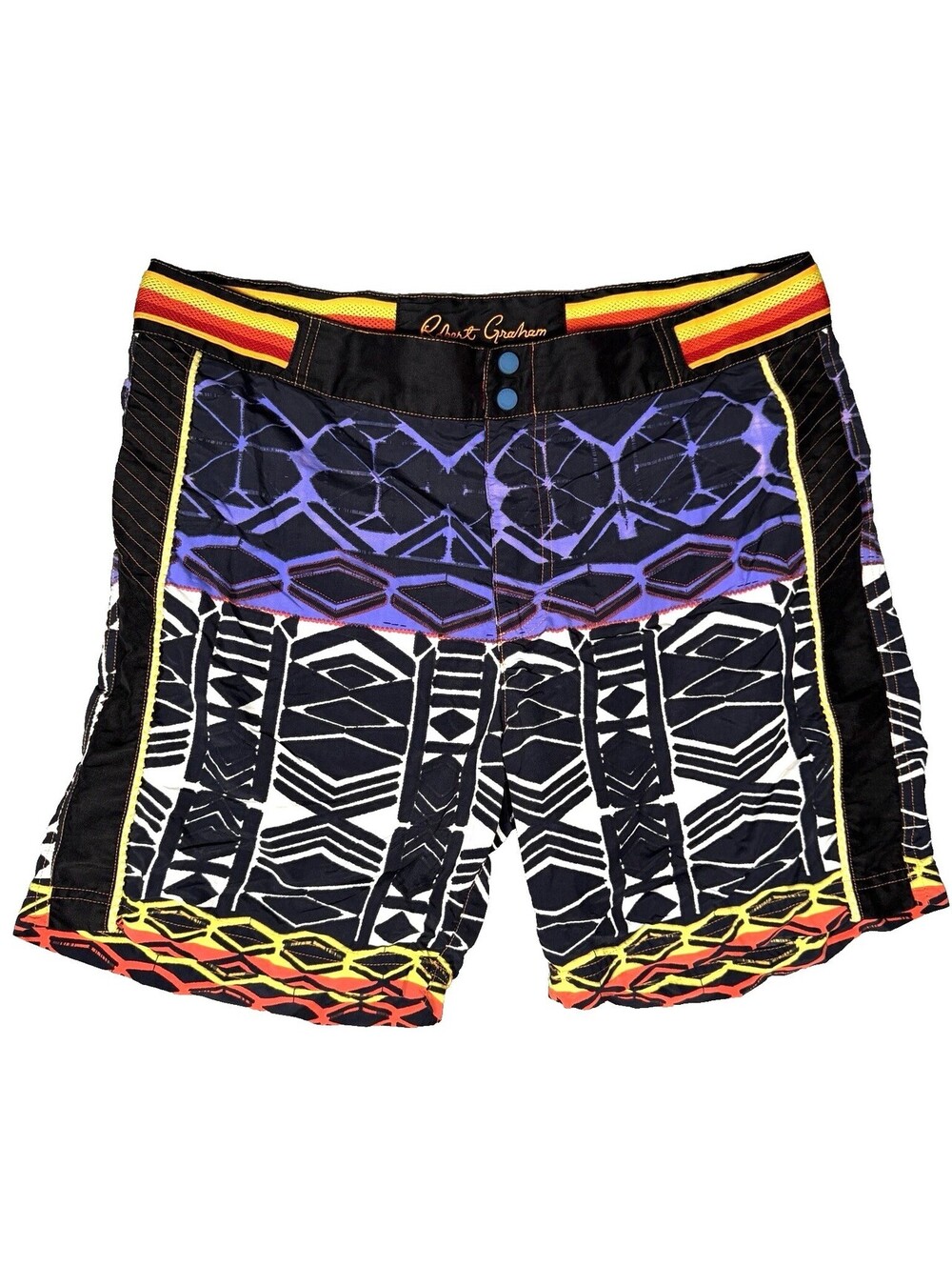 Robert Graham Swim Trunks Board Shorts Multicolor Medium With Pockets Lined